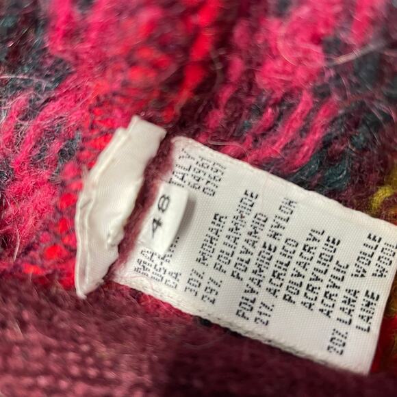 United Colors of Benetton Mohair Cardigan Italy VNeck 48 Stripes XL - Picture 5 of 5